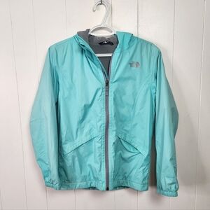 The North Face Girls Full Zip Rain Jacket Hood Fleece Dryvent Size Large 14/16